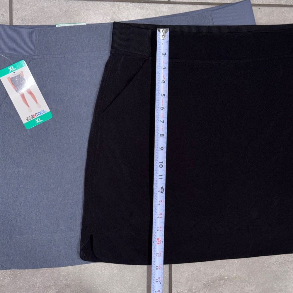 32 Degrees Cool Skort Set Women XL Black & Heathered Blue 2 Pack Active Athletic - Picture 3 of 8